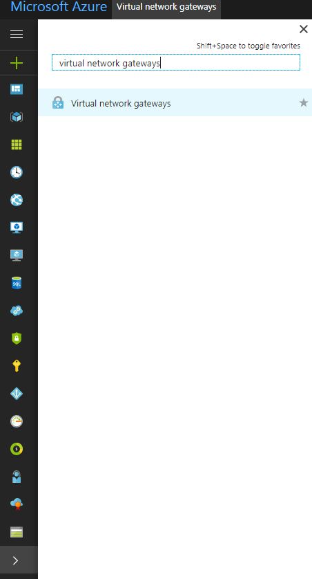 virtual network Gateway1