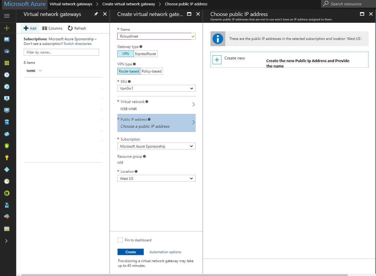 virtual network Gateway2