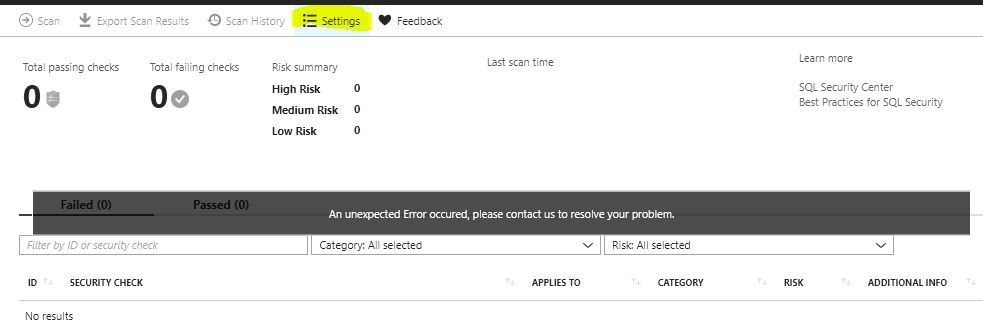 Security Center: Azure SQL Vulnerability Assessment (Preview ...